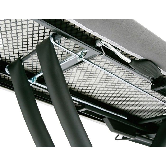 Table à repasser Plusboard, 42cm x 125cm, 100% coton, Idéale pour Centrales Vapeur, Hauteur Réglable, Repose-fer, Système de Fermetu