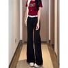 Damen Jeans in Übergröße, Schwarz, Stretch, Micro Flare, High-Waist - Frühling/Herbst, Schlankmachende gerade Beine, Trompetenhose
