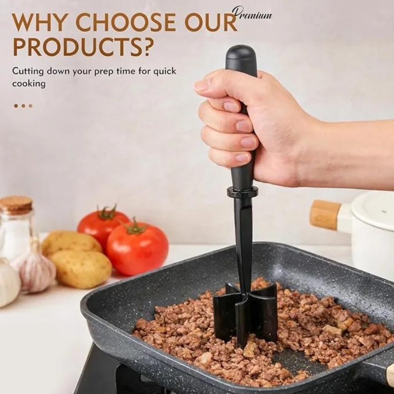 1pc Meat Chopper Handheld Meat Slicer and Blender Multifunctional Masher and Shredder Kitchen Stirring Stick Cooking Tool 4