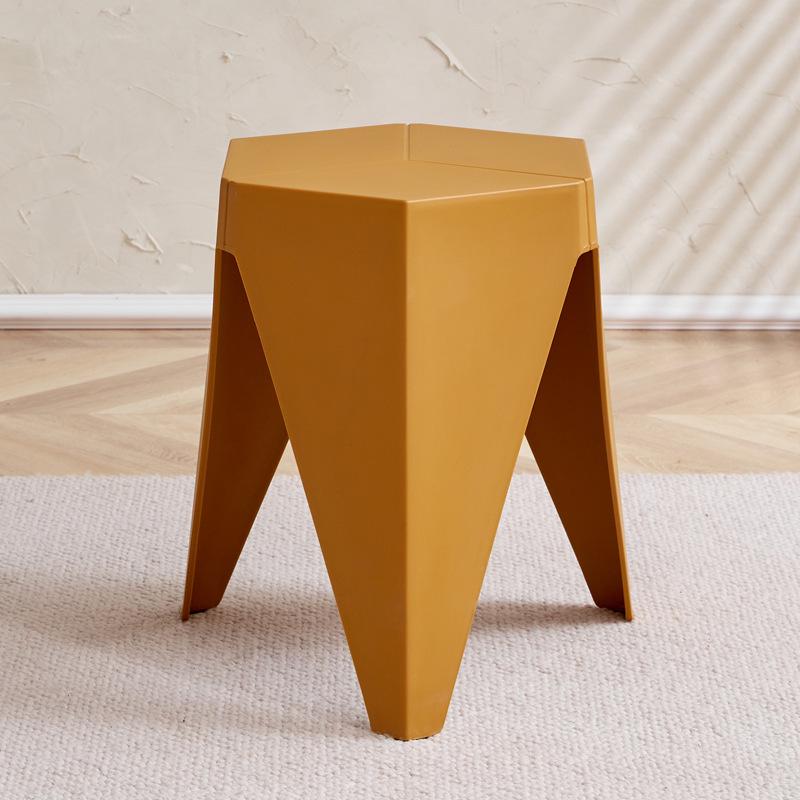 Nordic Creative Non-slip Plastic Stool - Thickened, Stackable, Square Gel Design for Home Use