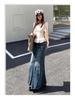 High Waist Retro Denim Mermaid Skirt - Women's A-line Hip-hugging Style for 2026 Spring/Autumn