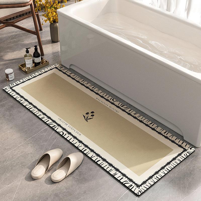 Light Luxury Diatom Mud Floor Mat, Non-Slip And Absorbent Toilet, Bathtub Mat, Dirt-Resistant And Easy To Take Care Of, Washable Bathroom Floor Mat