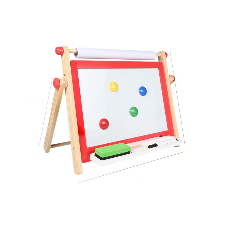 Educational Double-Sided Wooden Interactive Drawing Board for Kids
