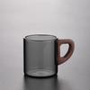 Shangqi Double-Layer Borosilicate Glass Teacup with Walnut Wood Handle