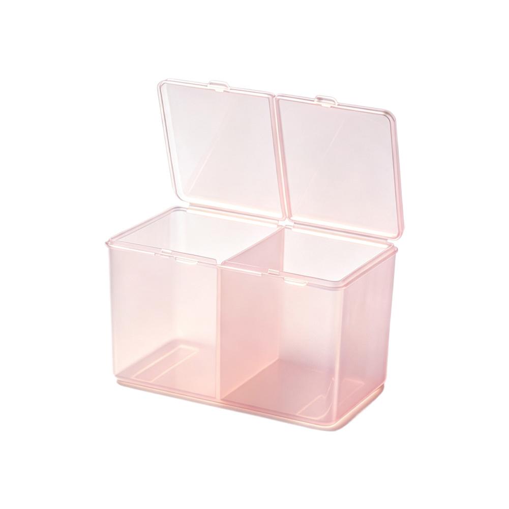 1pc Nail Storage Box Double Grille Dust Proof Belt Cover Cotton Sheet Napkin Storage Box Nail Accessories Finishing