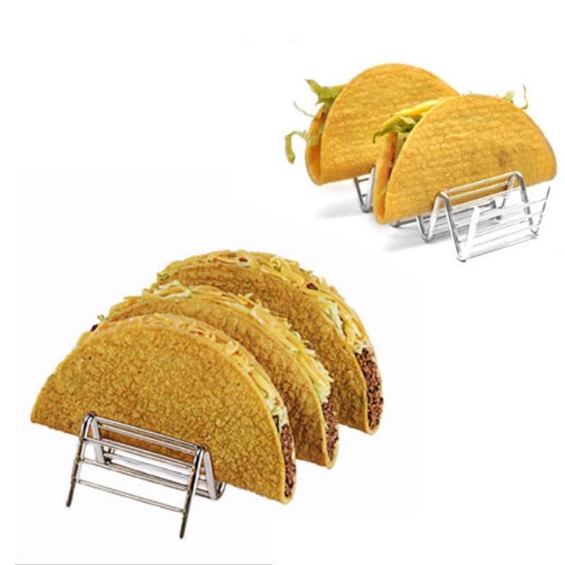Premium Food Grade Stainless Steel U-shaped 2-slot Taco Rack For Tables