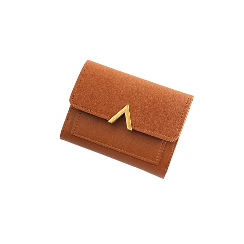 Fashionable Korean-style Women's Wallet With Metal Elements, 2 Folds And Convenient Cover-opening Design