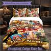 Personalized 3Pcs Bedding SetOne Piece Custom Text Duvet Cover Pillowcase Set Bedroom Gift