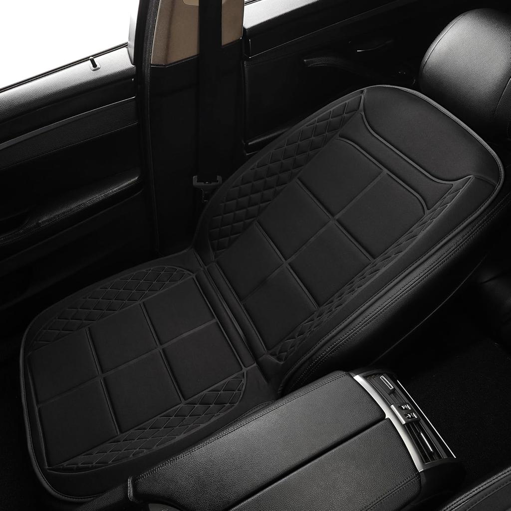 Car Seat Cushion Comfortable Seat Cover For Cars Trucks SUV Van, Full Back And Seat Cushion For Driver Or Passenger Black 1 Pack