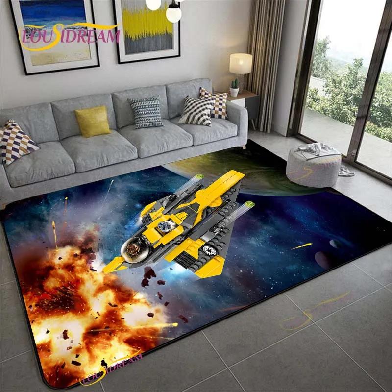 3D Space Ship Station Carpet for Living Room Bedroom Table Cinema Rug Kitchen Door Kids Un-slip Floor Mat Alfombra Birthday Gift