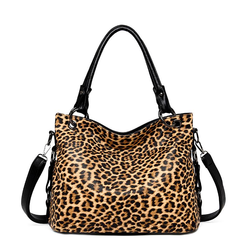 

Женские винтажные сумки с леопардовым принтом, панк-стиль, сумка-сатчел с верхней ручкой, на плечо, дамские сумки под мышкой, многокарманный рюкзак-пельмень коричневый