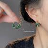 Spring~ Mori Vegetation Green Natural Stone Agate New Chinese Personalized Tourist Attractions Earrings Earrings Supply