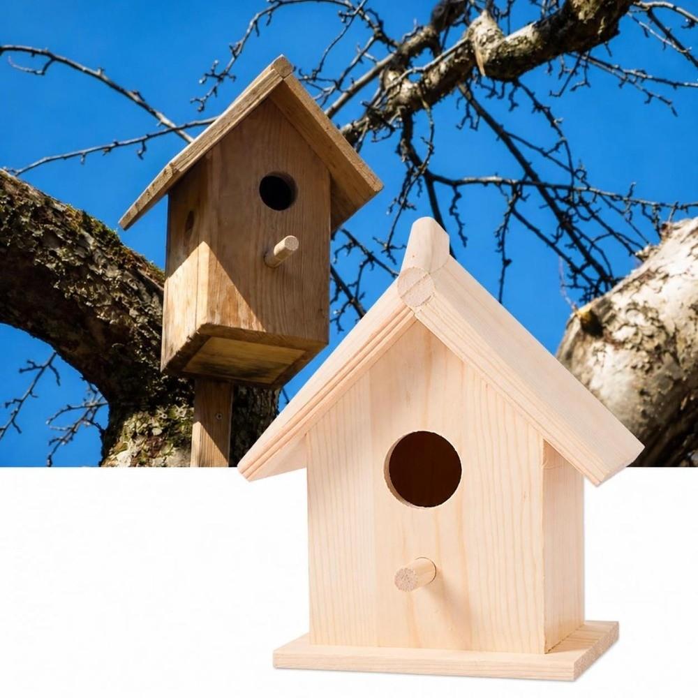 Small Stand Garden Bird House Durable Bird Nest House Convenient Wooden Bird House Indoor Use