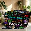 Custom Name Personalized Minecraft Print Blankets, Home Decor, Bedroom, Sofa, Camping, Couch, Gifts for Birthday Christmas