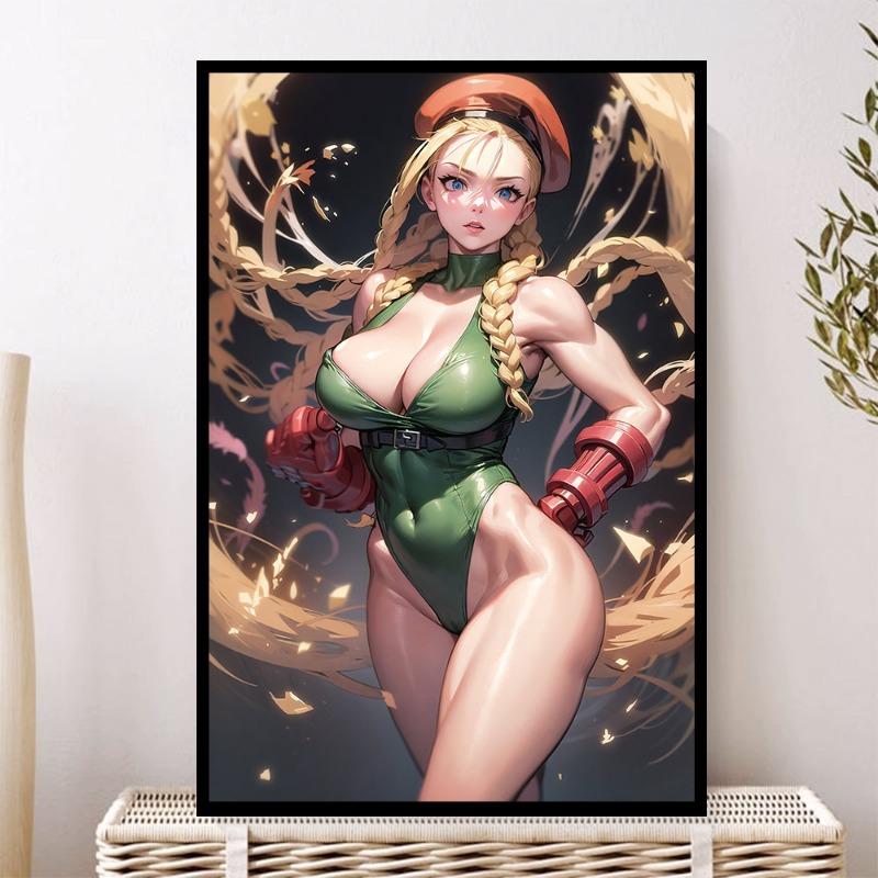 Cammy Sexy Nude Painting Wall Art Uncensored Boobs Cartoon Hot Girl Big Ass HD Canvas Poster Home Decor Painting Customization
