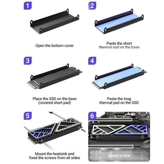 SSD Solid State Drive Cooling 2280 Heatsink Rapid M2 2280 NVMe Hard Disk Aluminum