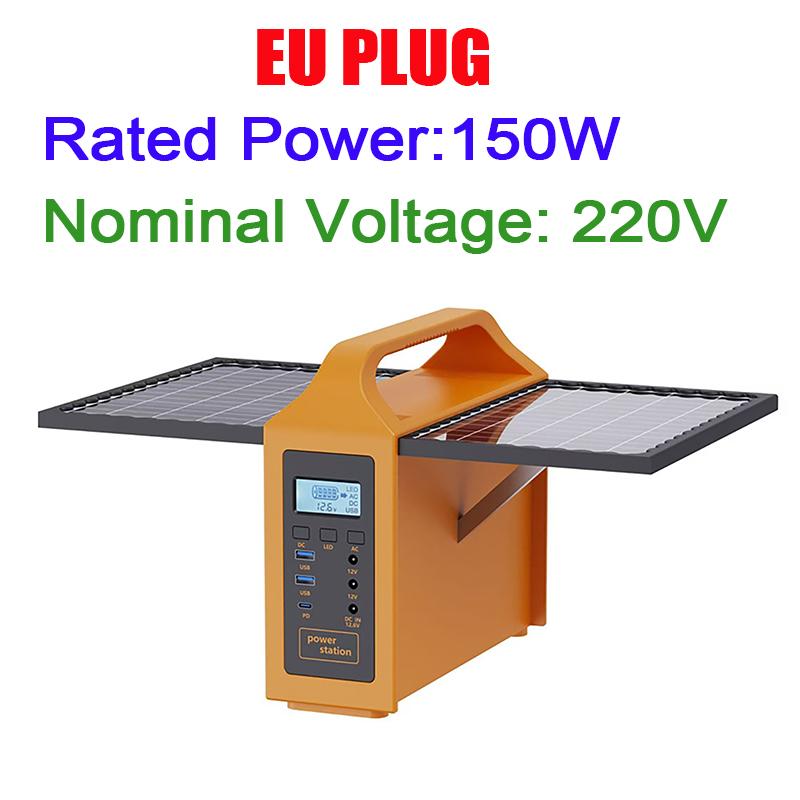 100W 150W Solar Powered Outdoor Power Supply 110/220V Power Supply Solar Generator Backup Power LED With Solar Panel For Camping