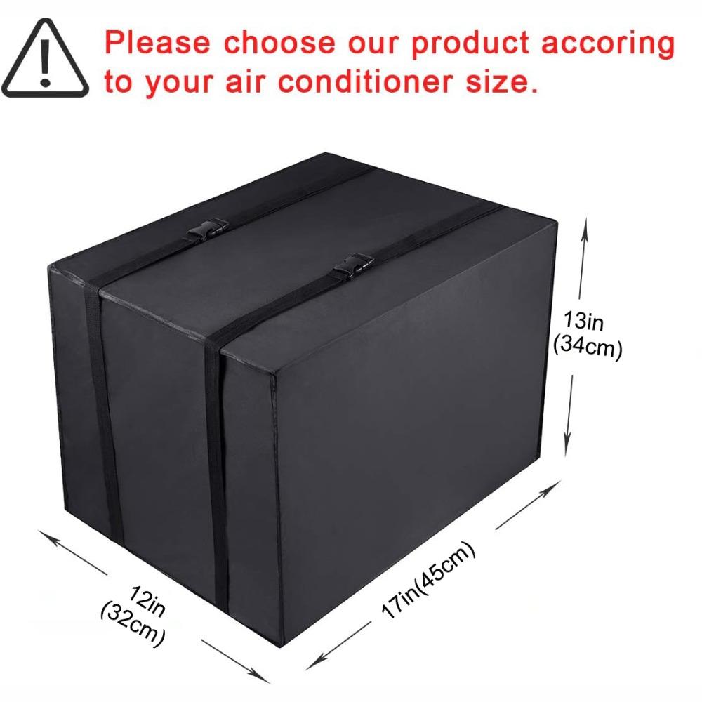 New Black Window Air Conditioner Cover Heavy Duty Oxford Cloth Dust-proof Cover Waterproof Cover Outdoor Outside Window