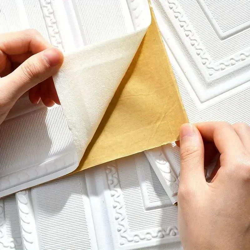 35cm*35cm Wall Stickers Room Decor Self-adhesive Wallpaper Roof Peel and Stick Waterproof Suspended Decoration Ceiling 3D Home