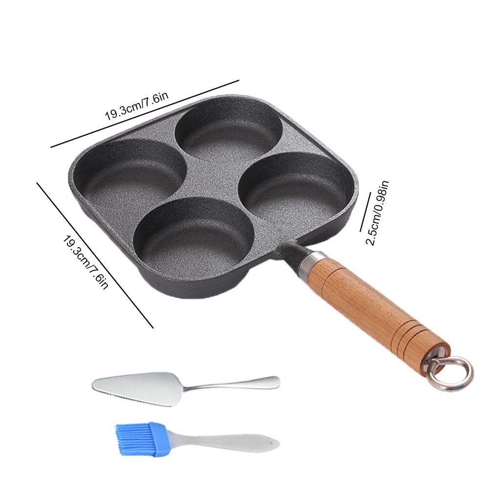 5 Round Holes Cast Iron Cake Maker Frying Pan Egg Frying Pan Creative Breakfast Grill Cooking Pot for Gas Stove Induction Cooker