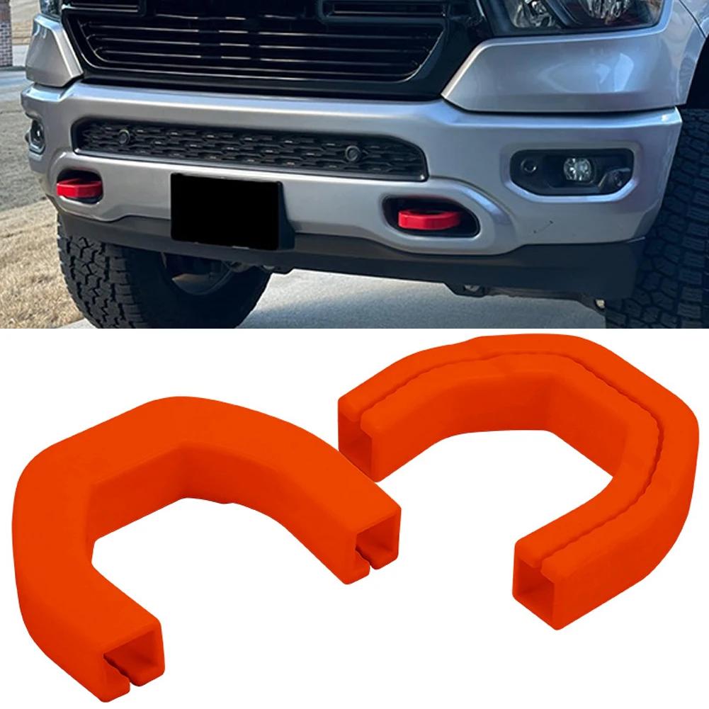 Professional 2Pcs Trailer Tow Hooks Covers Tow Hook Sleeve Silicone Receiver Covers for Dodge RAM 1500 2019-2024 Part Accessory