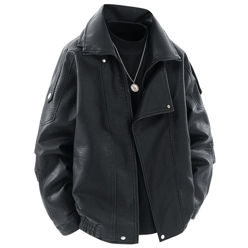 Men's Spring And Fall Stand Collar Long Sleeve Cardigan Jacket Men's Casual Fashion Coat Tops