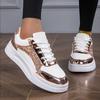 Women's Sequin Decorative Casual Sneaker, Lace-up Lightweight Soft Sole Walking Skateboard Shoes, Low-Top Comfortable