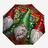 Christmas, GnomesThemed Automatic Opening and Closing Umbrella 8 Ribs, Suitable for Leisure and Going Out, Outdoor Accessory, Gothic Style