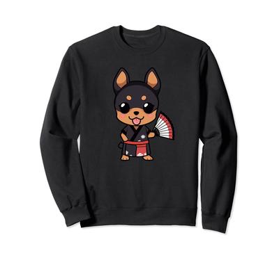 Miniature Funny Summer Sweatshirt Pinscher, Yukata, Dog, Festival,