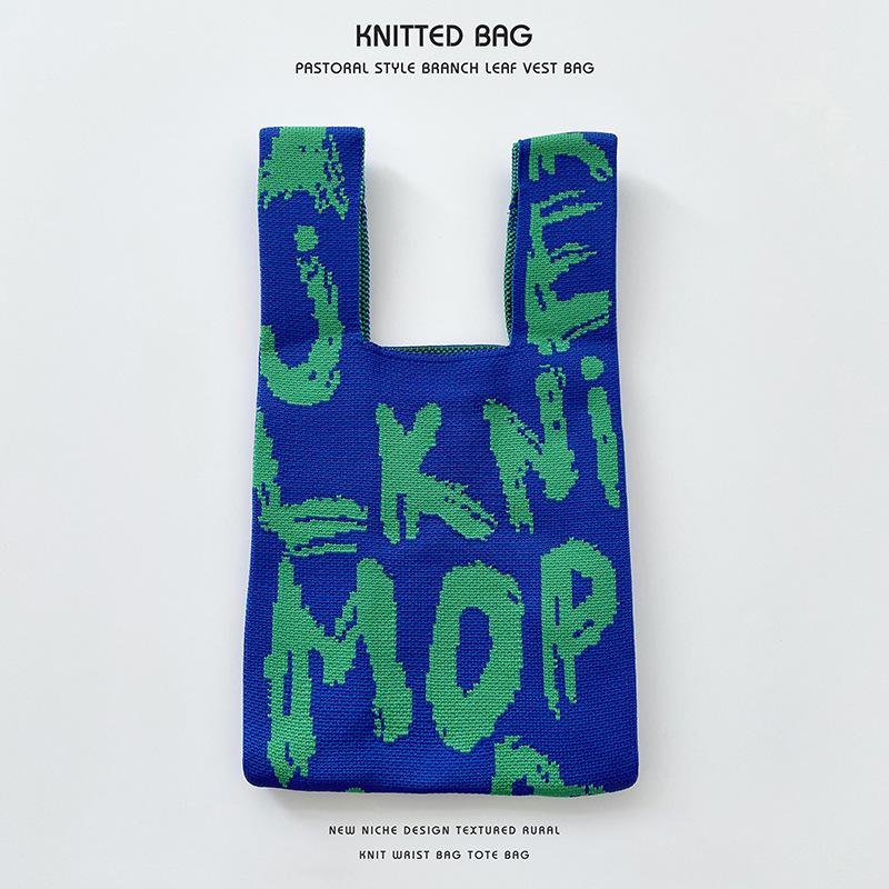 Colorful Knitted Handbags: Women's Fashion Shoulder Bags & Vest Waistcoat Styles