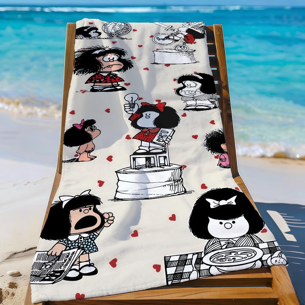 

Cartoon M-Mafalda-S Towel Sports Quick Dry Travel Camping Gear Sandproof Soft Light Large Beach Towel W40*H60(CM)