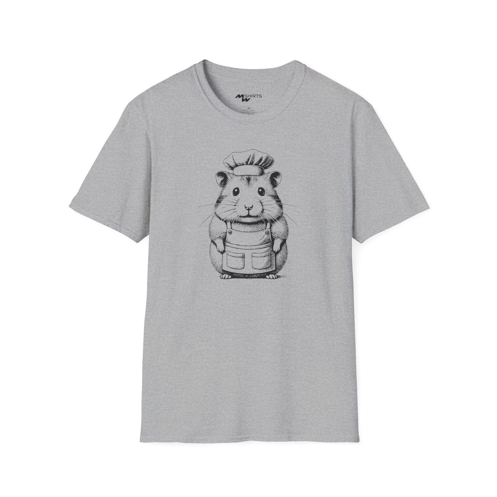 Engraved Hamster Chef T-Shirt/ Unisex Softstyle T-Shirt S