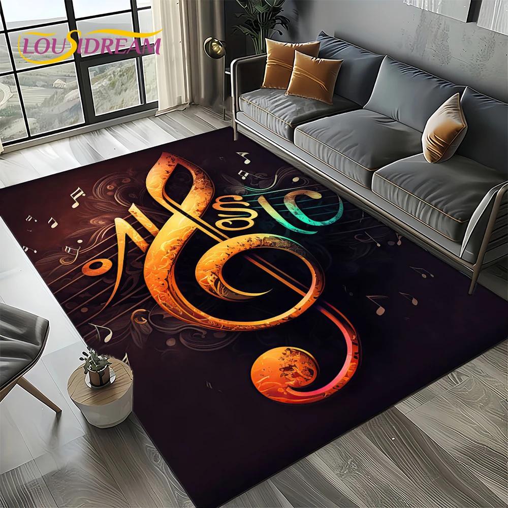 Note Musik Bunt Notenblatt Cartoon Traum Teppich Teppich für Wohnzimmer Schlafzimmer Zuhause Sofa Dekoration, Kinder Rutschfeste Bodenmatte