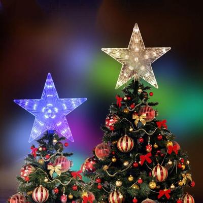Weihnachtsbaum mit LED-Lichtern, beleuchtet mit transparentem Pentagrammbaum innen zur Weihnachtsbaumdekoration