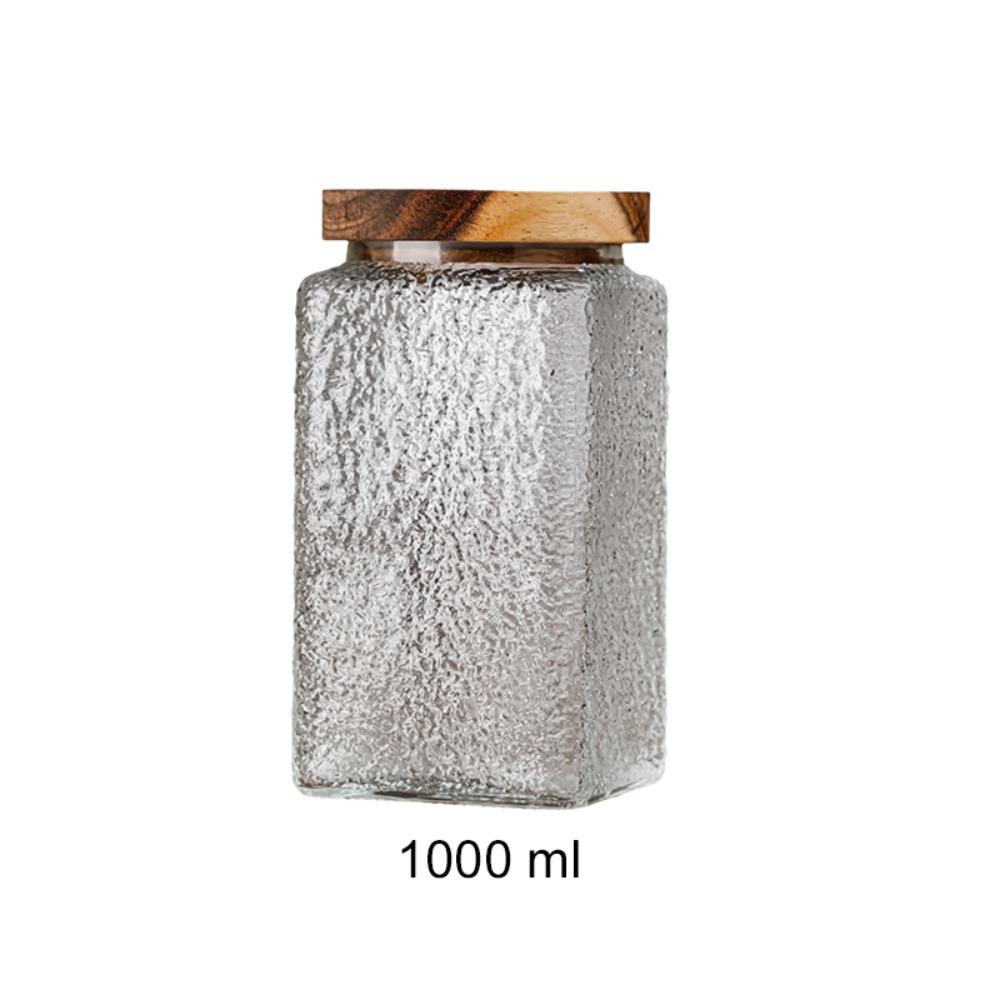 Wood Lid Kitchen Glass Bottle Vintage Mason Jar Multi-functional Grains Storage Box Candy
