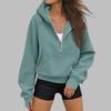 Damen Halbzip Kapuzenpullover Langarm Freizeit Sweatshirt Farbe
