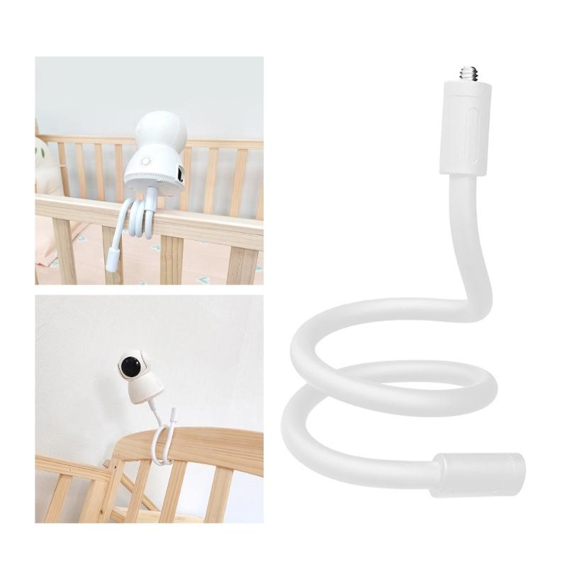 Supporto Regolabile a Collo d'Oca per Telecamera di Sicurezza per Lettini, Bici, Porte Compatibile con Dispositivi da 1/4 di Pollice Bianco