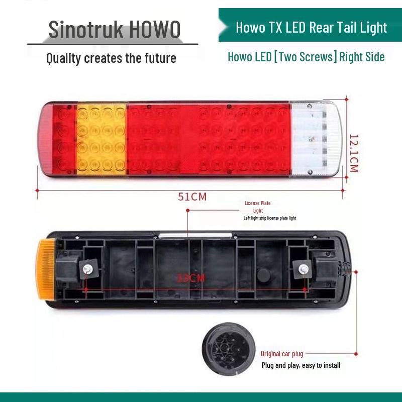 HOWO 380 TX LED Rear Taillight Assembly - High Brightness, PC Anti-smash, Waterproof