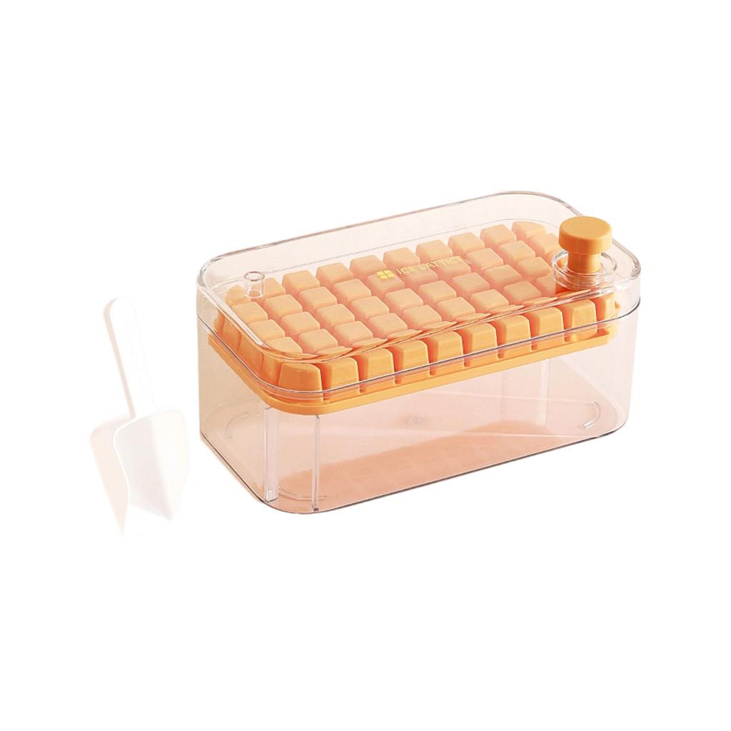 Silicone Ice Cube Tray with Press and Lid Double Layer Food Grade Ice Mold for Home Use Easy Release Storage Container