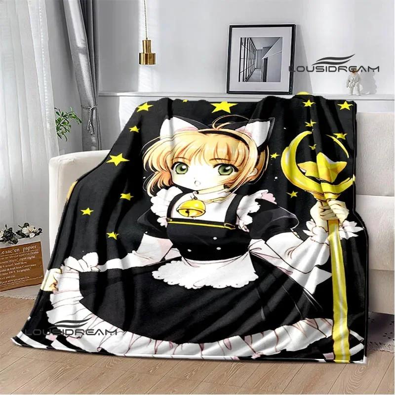Card Captor Sakura Cartoon Printed Blankets Flannel Soft Cozy Blankets Sofa Bed Blanket Travel Blanket Bedding Birthday Gift