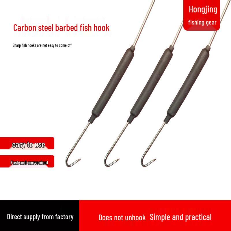 Automatic Eel Fishing Hook Set with Barbed Lead Strip and Steel Wire Rope