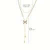 1pc Adjustable Tassel Necklace Sparkling Butterfly Pendant Elegant Upgraded Jewelry for Daily Wear Weddings Gift for Friend