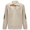 Men's Waffle Sweatshirt Patched Elbow Shoulder Long Sleeve Lapel Button Down Plaid Outdoor Casual Pullover Top