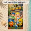 Beach TowelBob the Builder Custom Name Text Personalized Soft Towel for Beach Pool Indoor Home Decor Gift