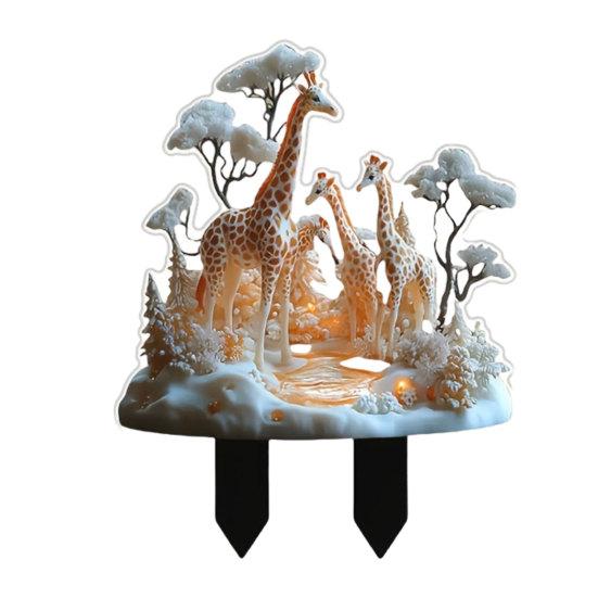2D Acrylic Animal Garden Stake, Frog Rooster Giraffe Mushroom Yard Art Sign, Decorative Welcome Sign for Outdoor Yard Lawn Pathway