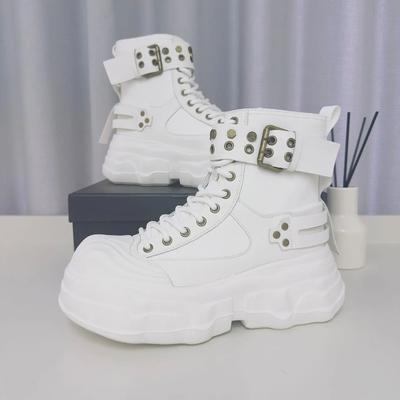Hochwertige High-Top-Stiefel für Herren Herren Plateau-Stiefel Original Designer Motorradstiefel Mode Absatz erhöhend Klobige Stiefel