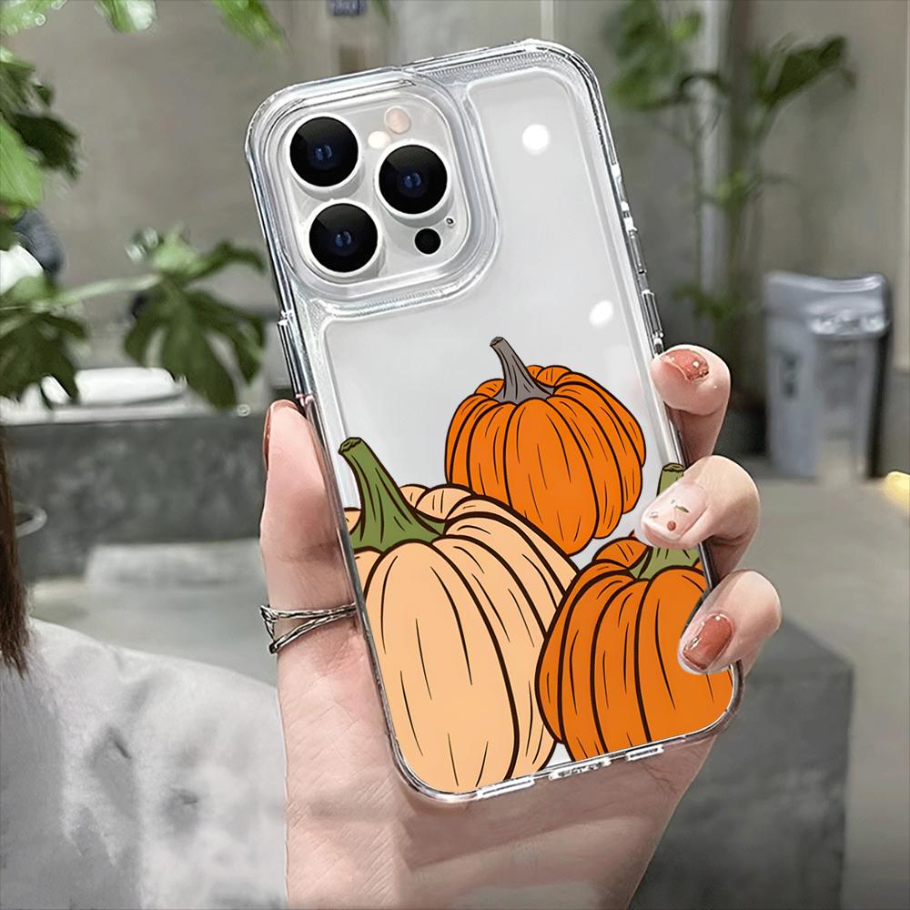 Happy Halloween Pumpkin Clear Phone Case for iPhone16Pro Max 16Pro 16Plus 16E 15 Pro Max 15Pro 15 13 13Pro 14 12 11Pro Max Plus