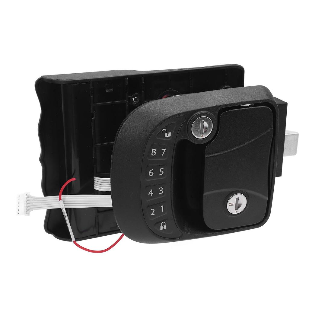 RV Door Lock Latch Keyless Entry Remote Control Keypad Zinc Alloy Trailer Door Latch for Trailers Motorhomes Left Side