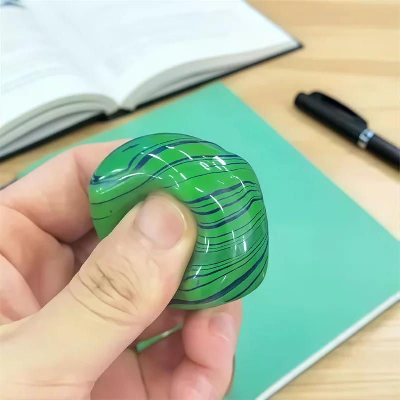 Needoh Nice Cube Marble Swirl Maltose Stuffed Sensory Toy Anxiety Squishy Relief Hand Exercise Ball Non-Toxic Material Adhd Toy