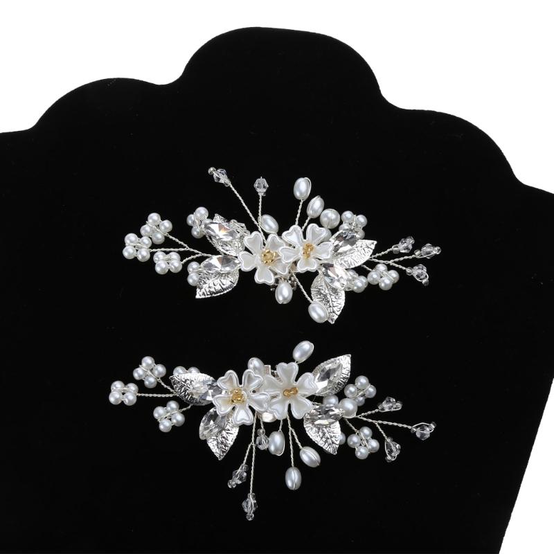 2PCS Crystal Shoe Clips Wedding Bridal Shoe Buckles Rhinestones Shoe Flowers for Party Decoration Wedding Craft Acces